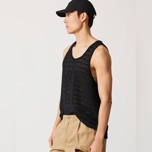 Todd Snyder // Open-Knit Tank Top in Black // L